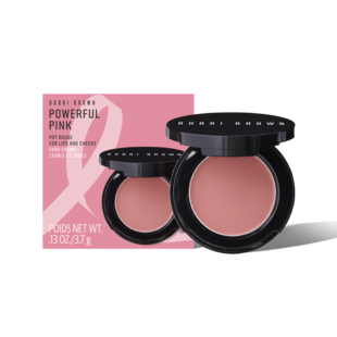 Powerful Pink Pot Rouge Cream Blush for Lips & Cheeks, Powerful Pink, 0.13 oz/3.8 ml